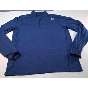Reebok Mens Blue Long Sleeve 1/4 Zip Performance Top Jogging Athleisure Sz L